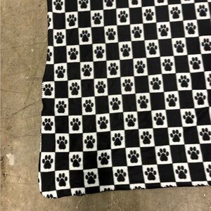 Black and White Paw Print Blanket